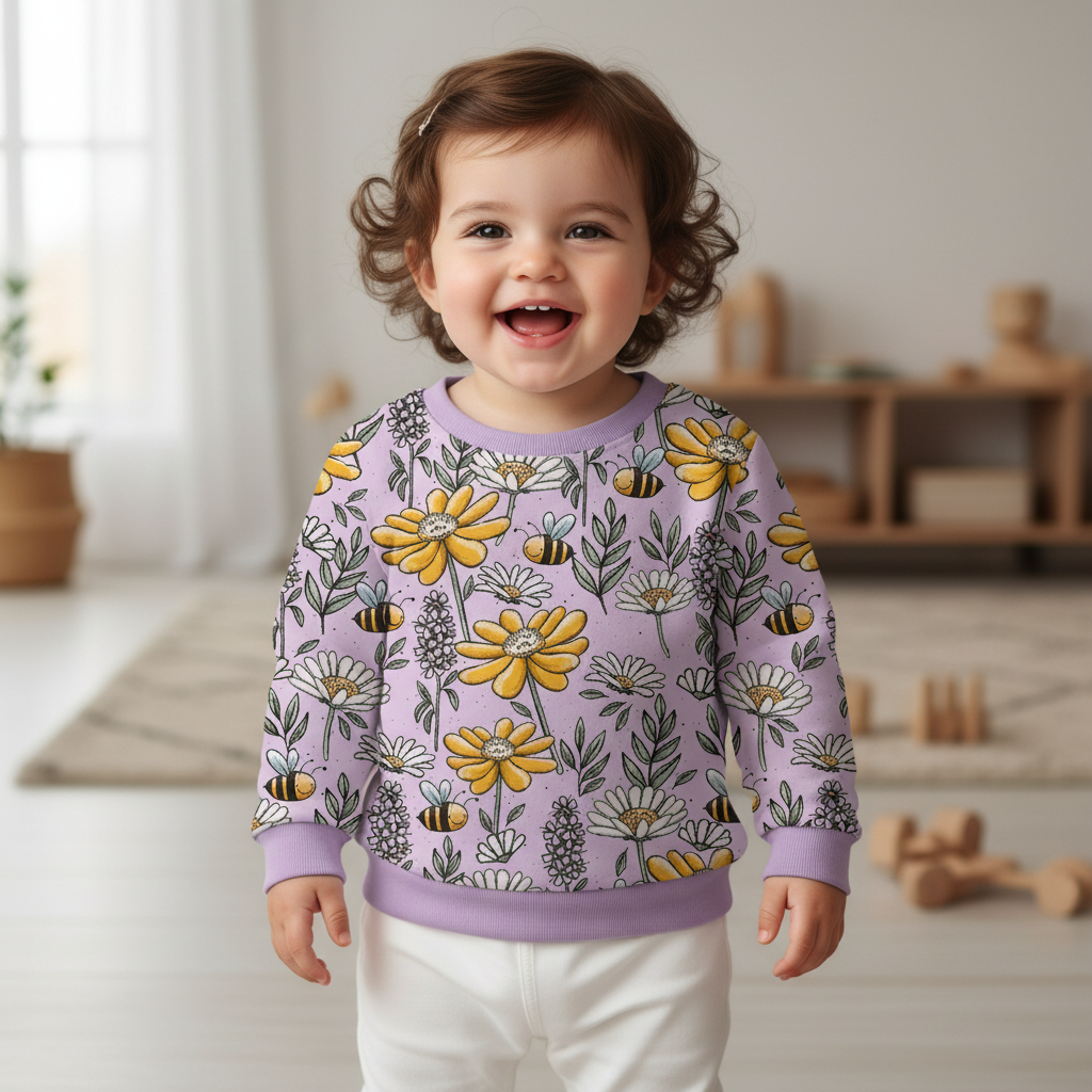 Bienen & Blumen Pullover - vorne neu