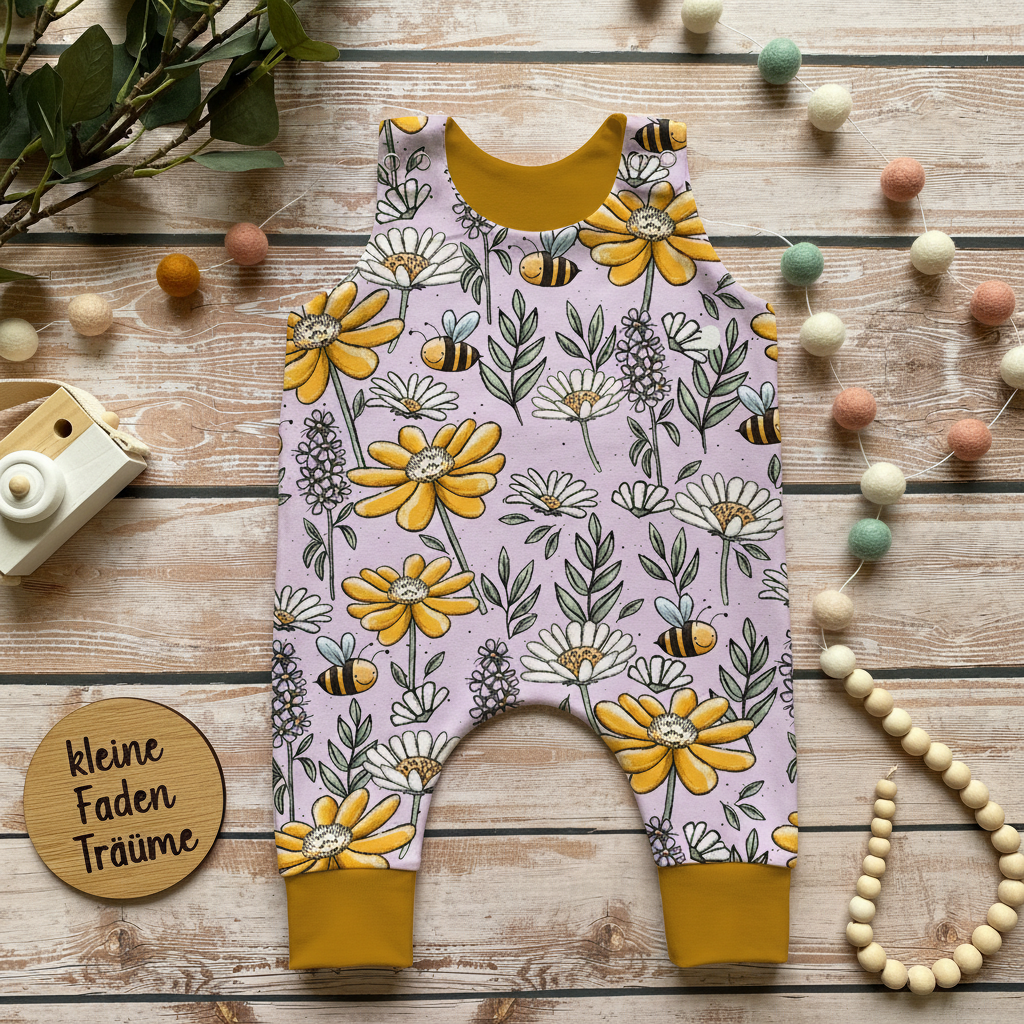 Bienen Strampler Flatlay