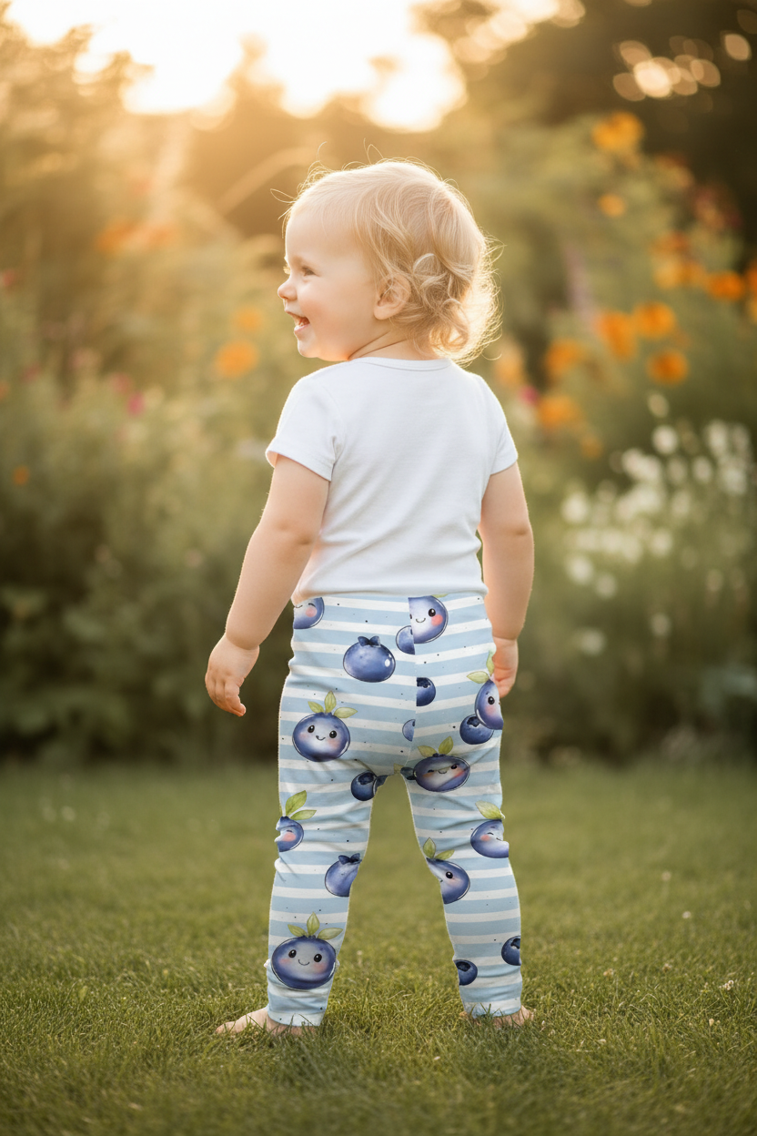 Blaubeeren Leggings von hinten