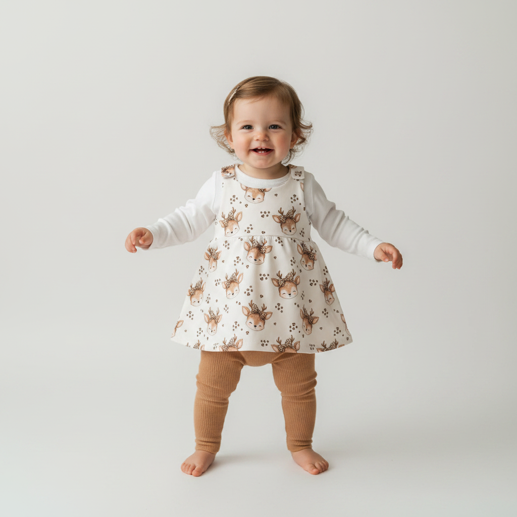 Boho Deer Latzkleid Mädchen