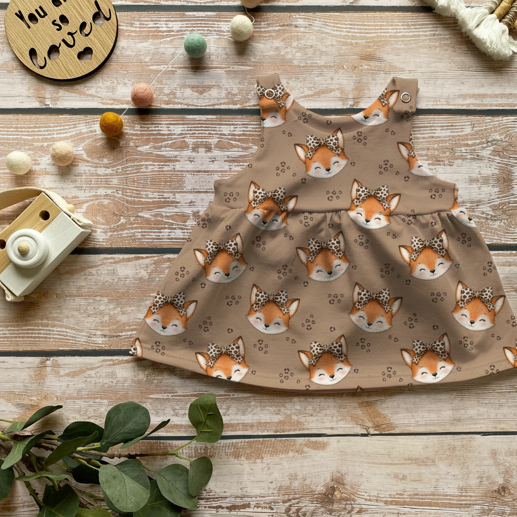 Boho Fox Latzkleid Flatlay