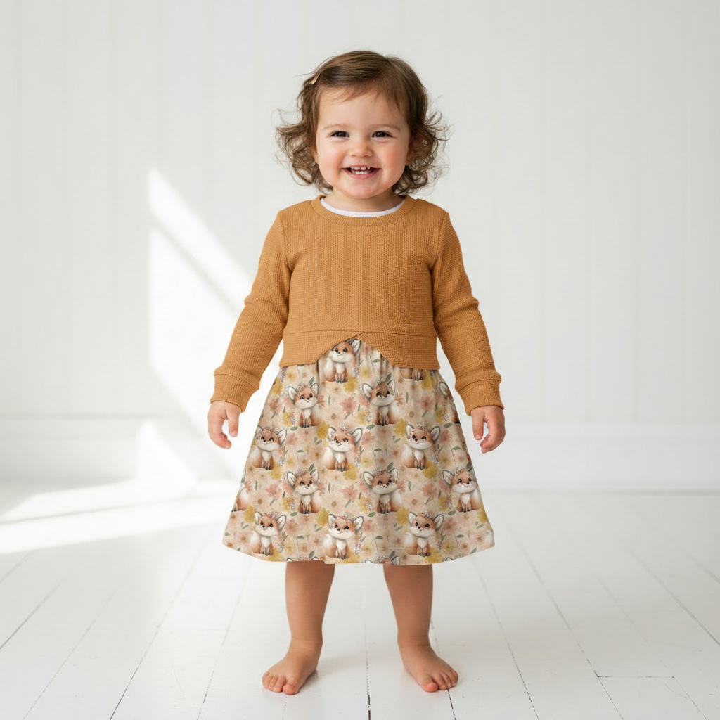 Boho Fuchs Kleid vorne