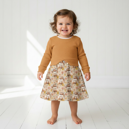 Boho Fuchs Kleid vorne