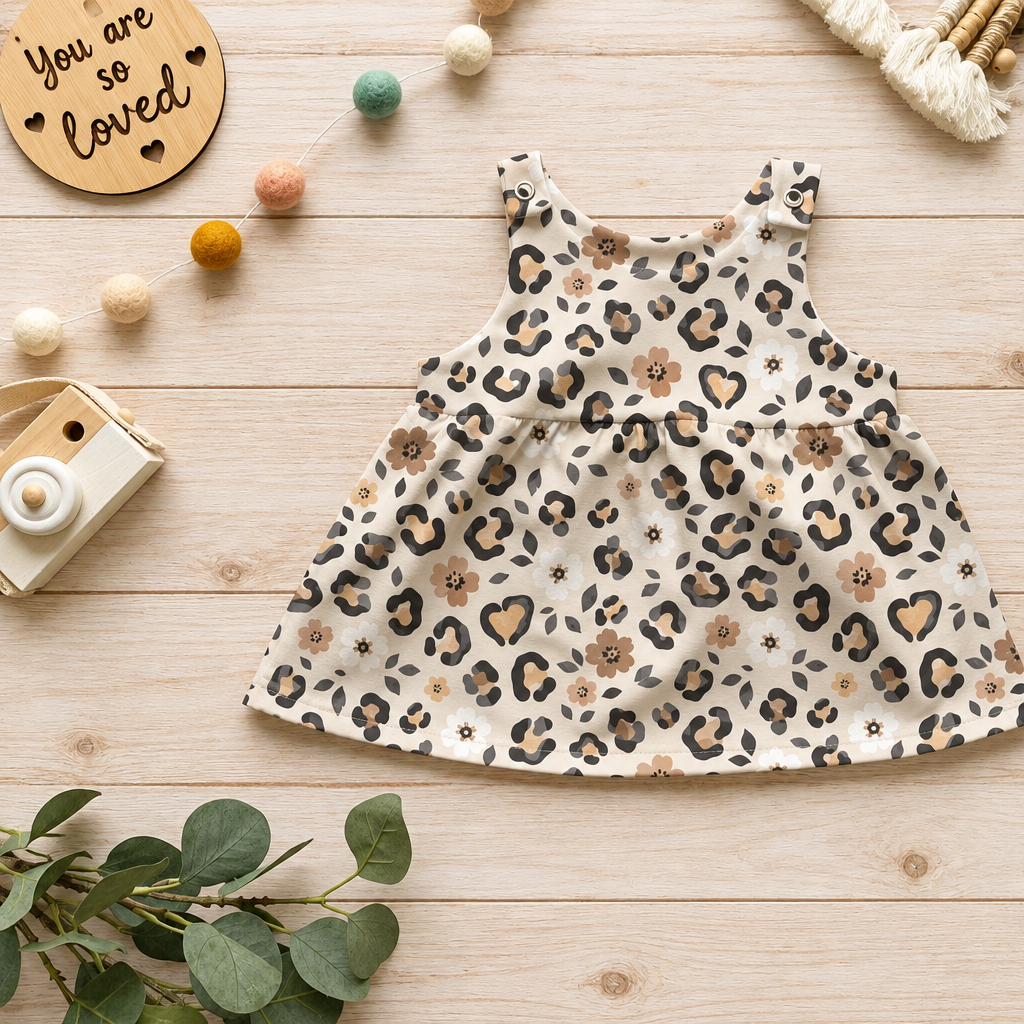 Boho Leopard Latzkleid Flatlay