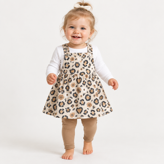 Boho Leopard Latzkleid Mädchen