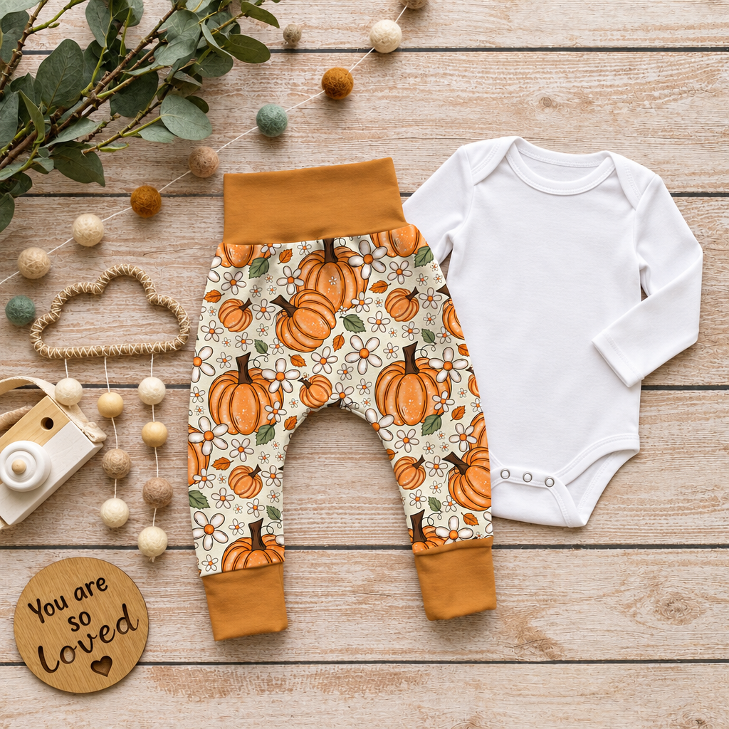 Boho Pumpkins Pumphose + Body Flatlay