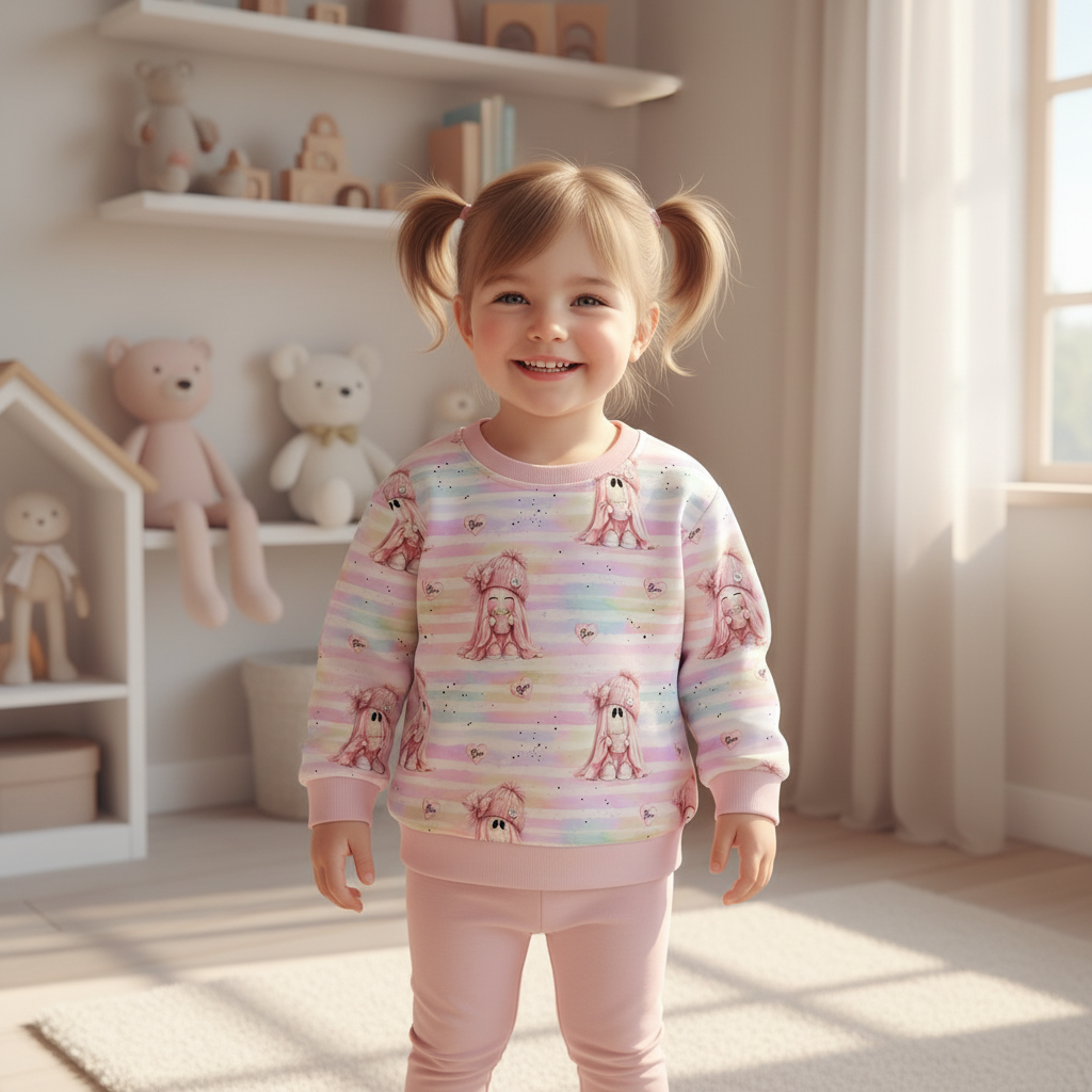Boo-Geist-Pullover Mädchen babyrosa Leggings 1:1