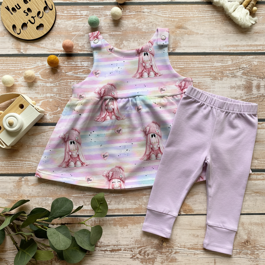 Boo Kleid + Leggings Set Flatlay
