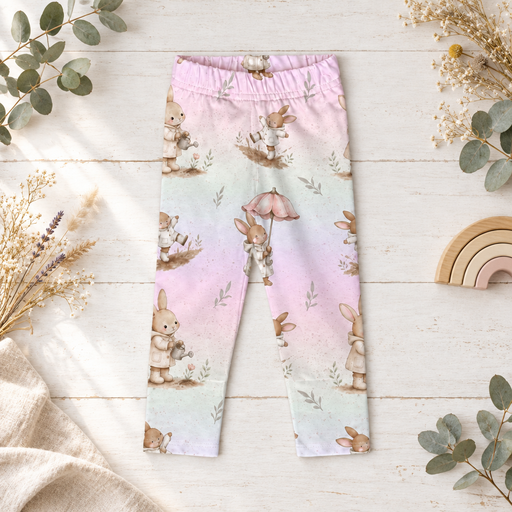 Dekoriertes Flatlay der Hasen-Leggings