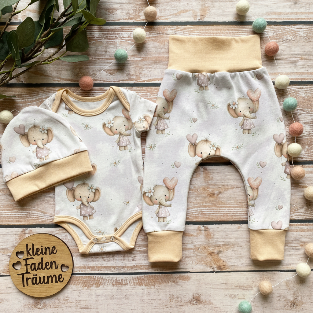 Elefantenliebe 3er Set Vanille-Bund