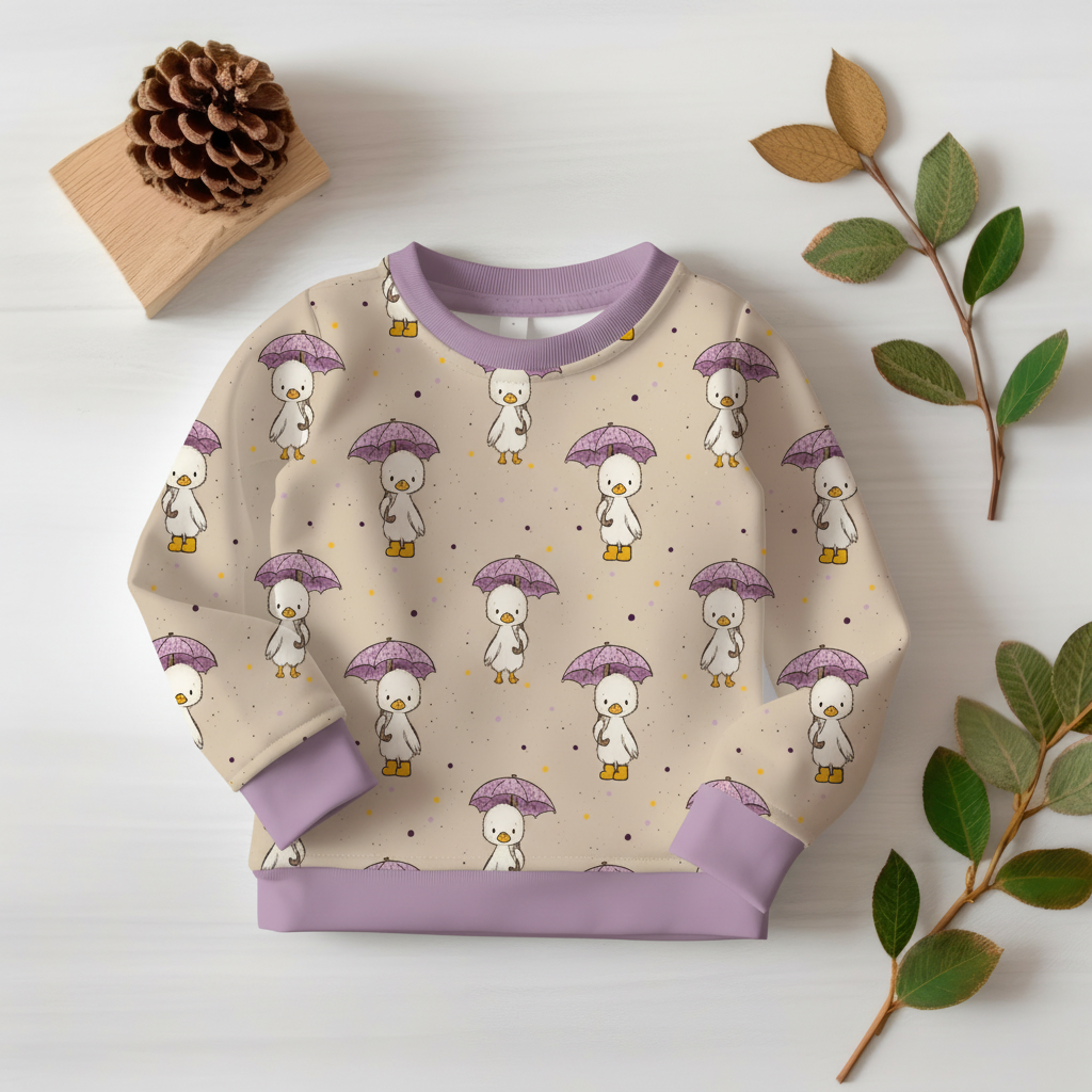 Enten Pullover Flatlay - Lila Bündchen