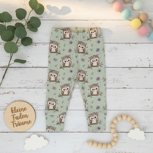 Eulen Leggings Flatlay