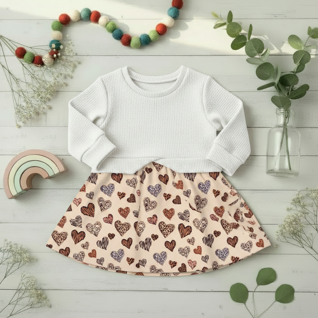 Flatlay Animal Hearts Creme