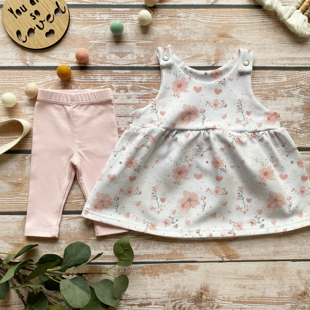 Flatlay Blossom Hearts mit Leggins