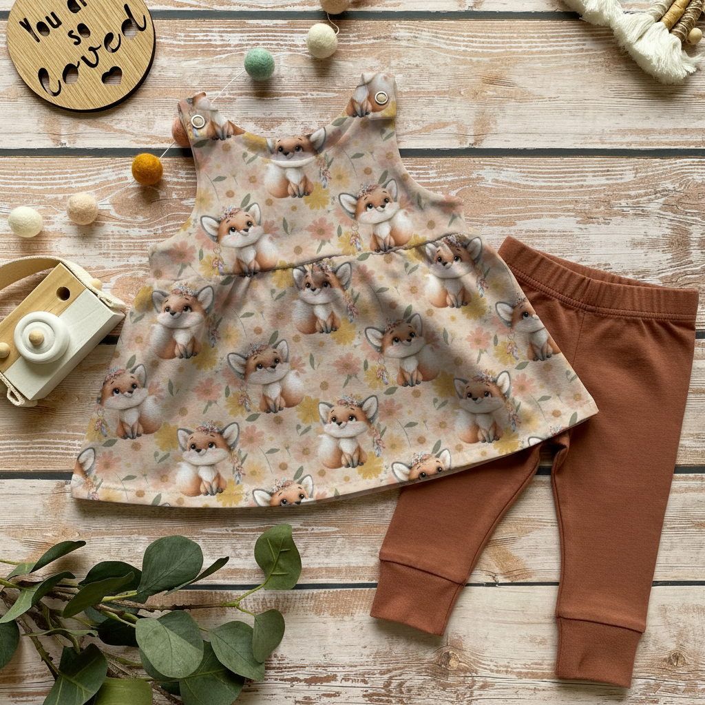 Flatlay Boho Fox mit Leggins