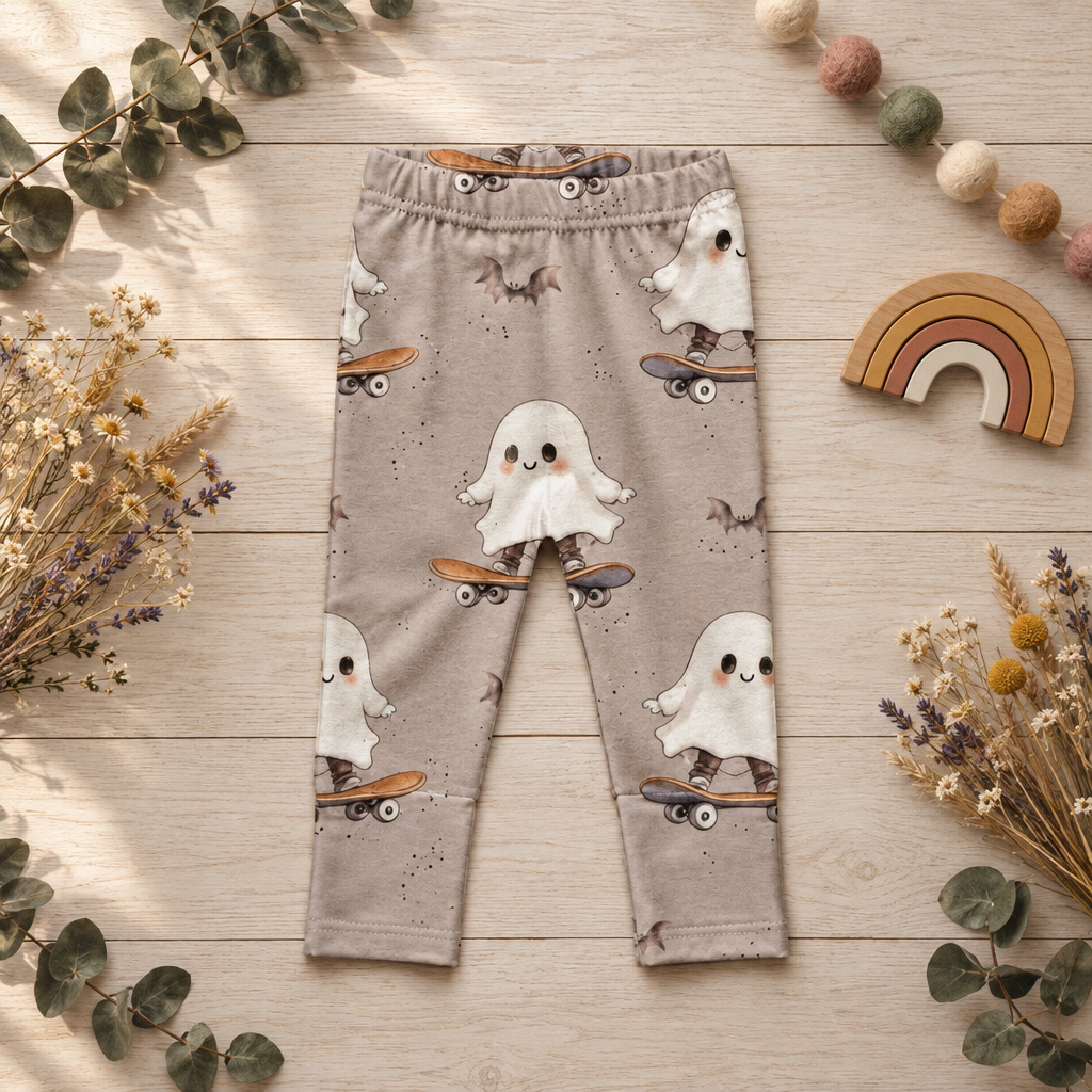 Flatlay der Gespenster-Leggings