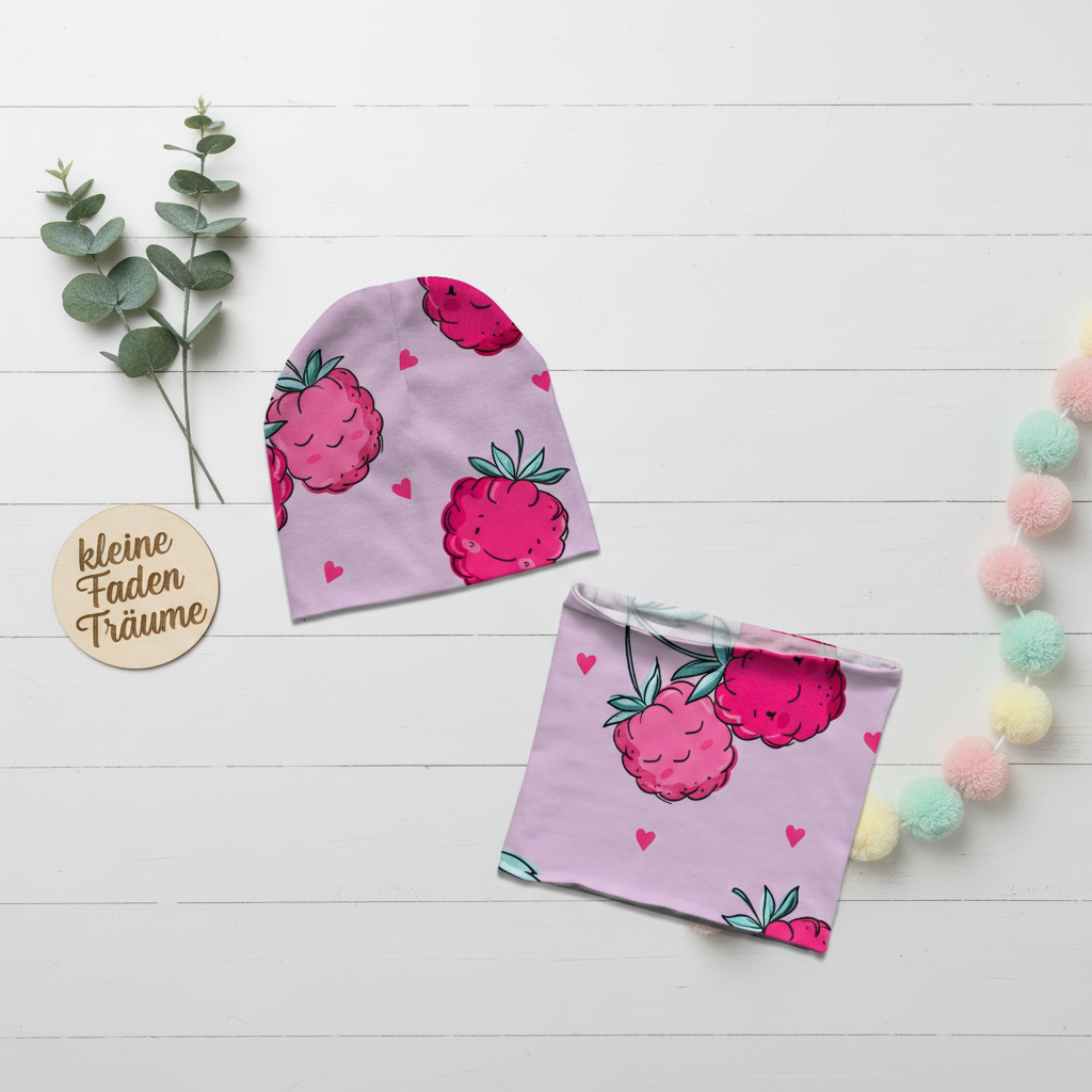 Flatlay Himbeer-Set