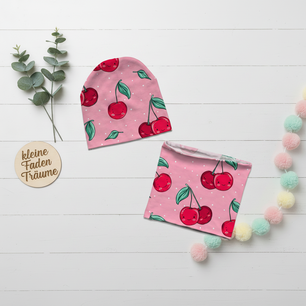 Flatlay Kirschen-Set