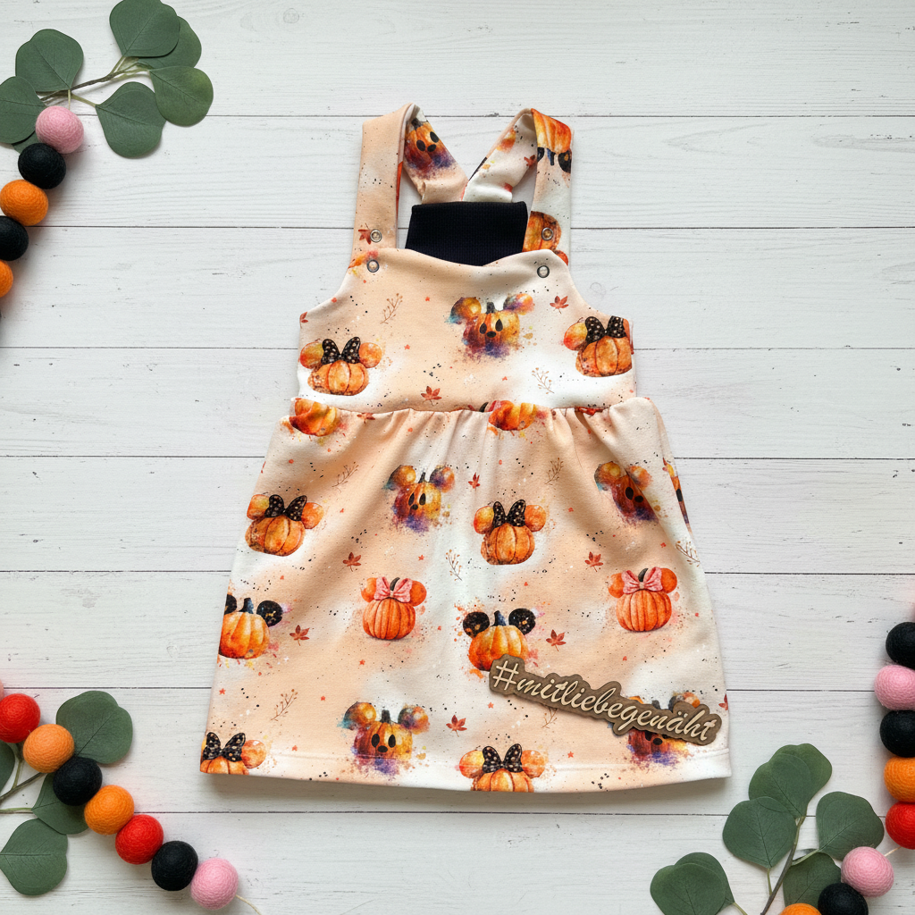 Flatlay Latzkleid Kürbis Halloween
