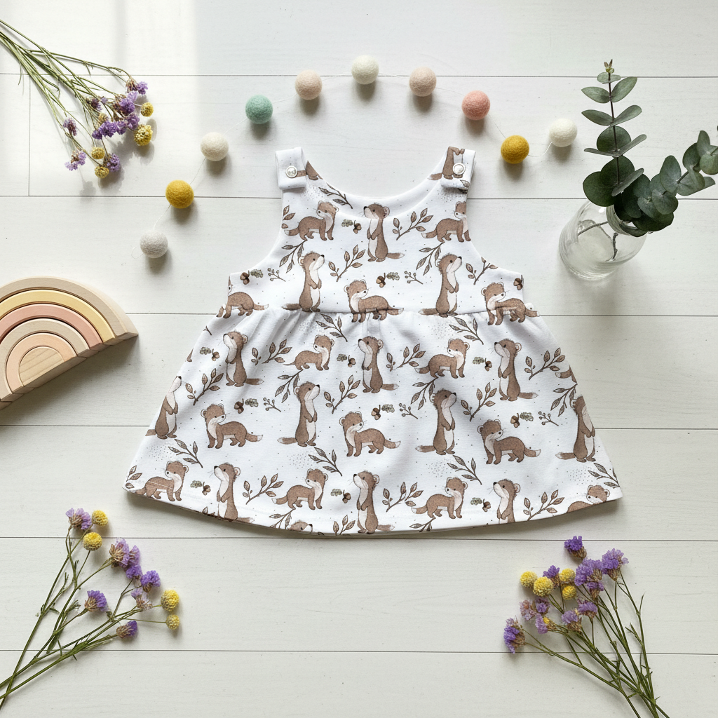 Flatlay Marder Latzkleid