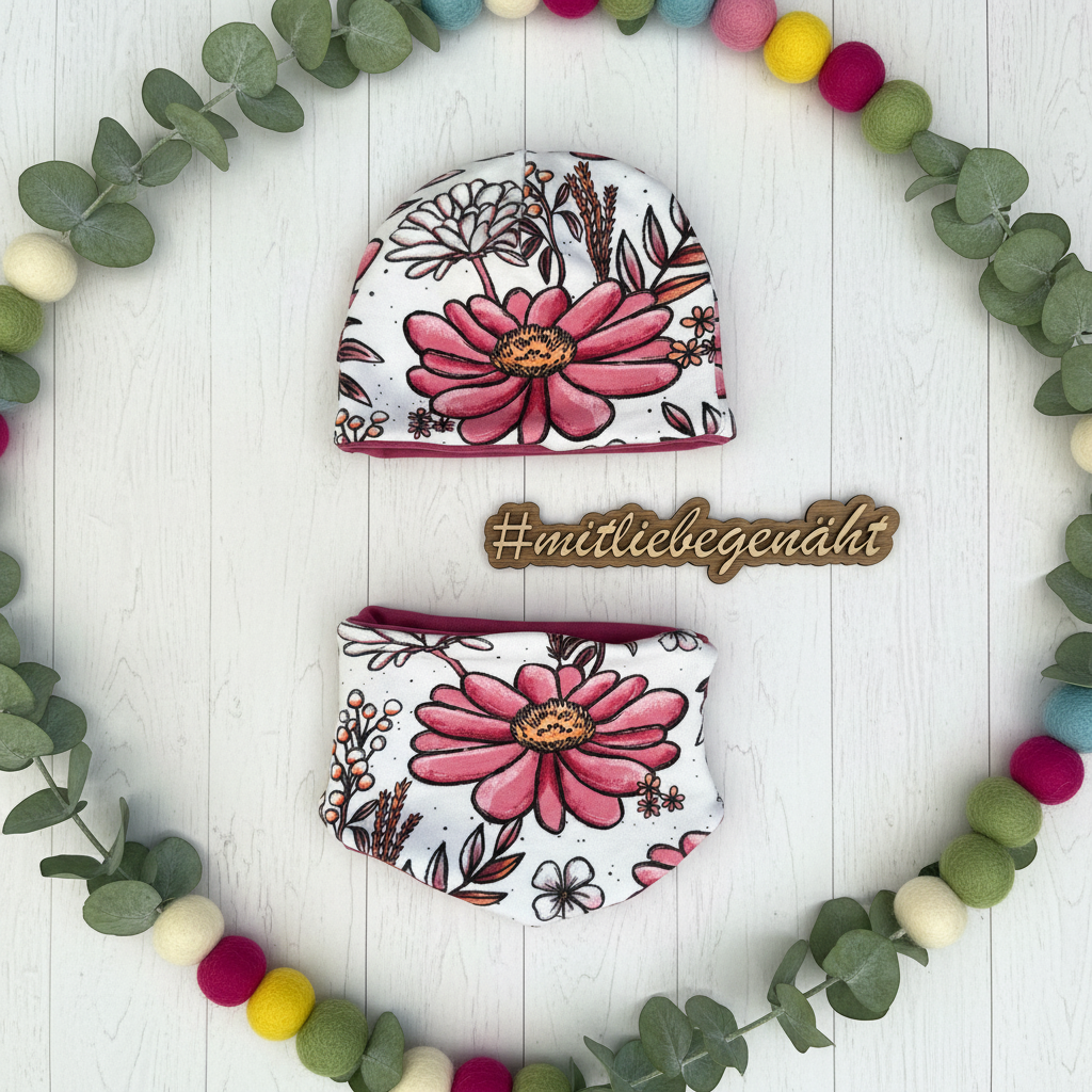 Flatlay Newborn Set Wildblumen Pink