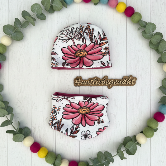 Flatlay Newborn Set Wildblumen Pink