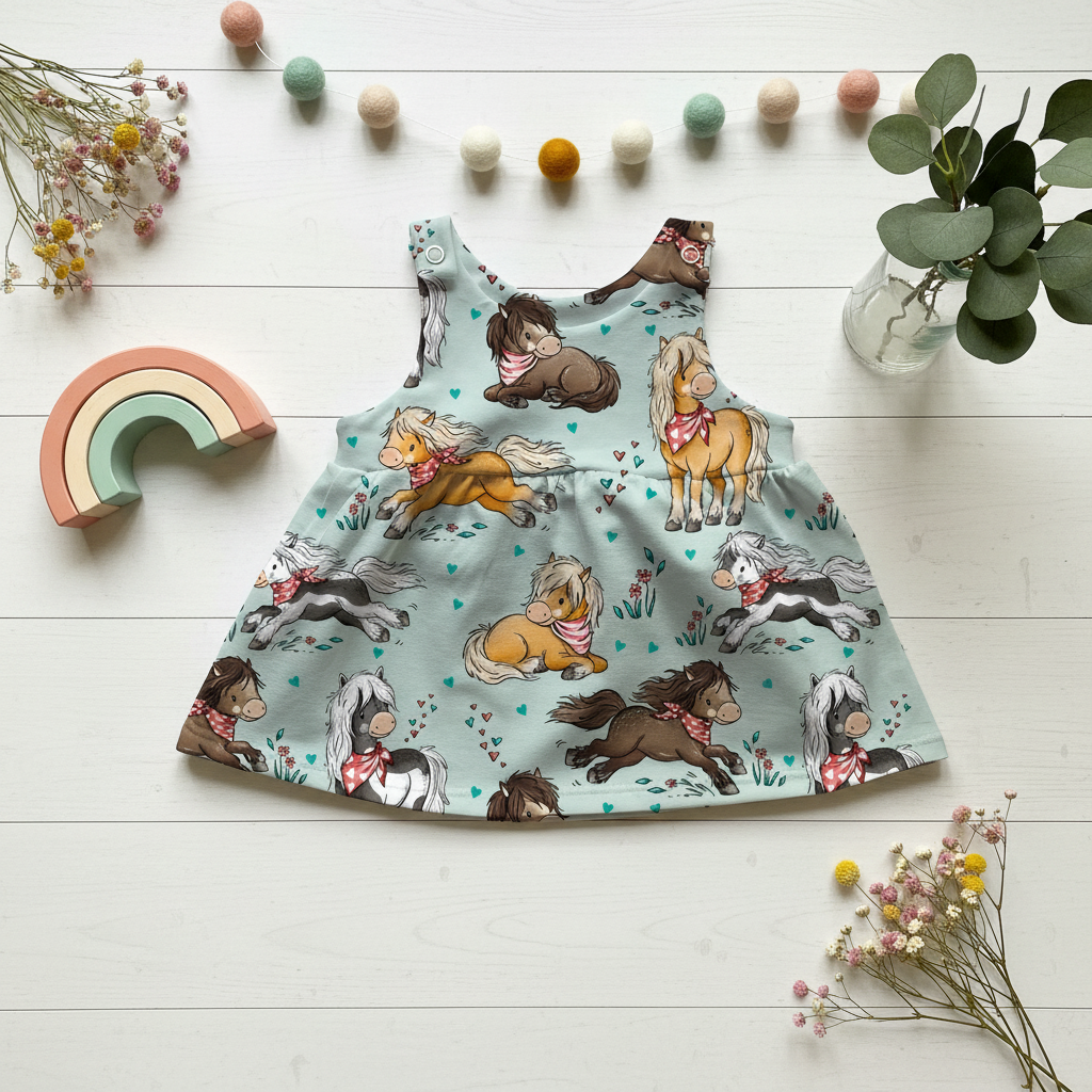 Flatlay Pony Latzkleid
