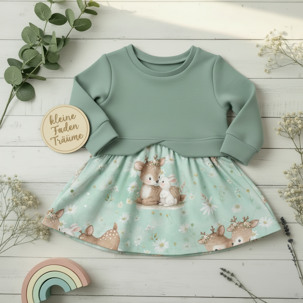 Flatlay Pulloverkleid Reh & Hase mint