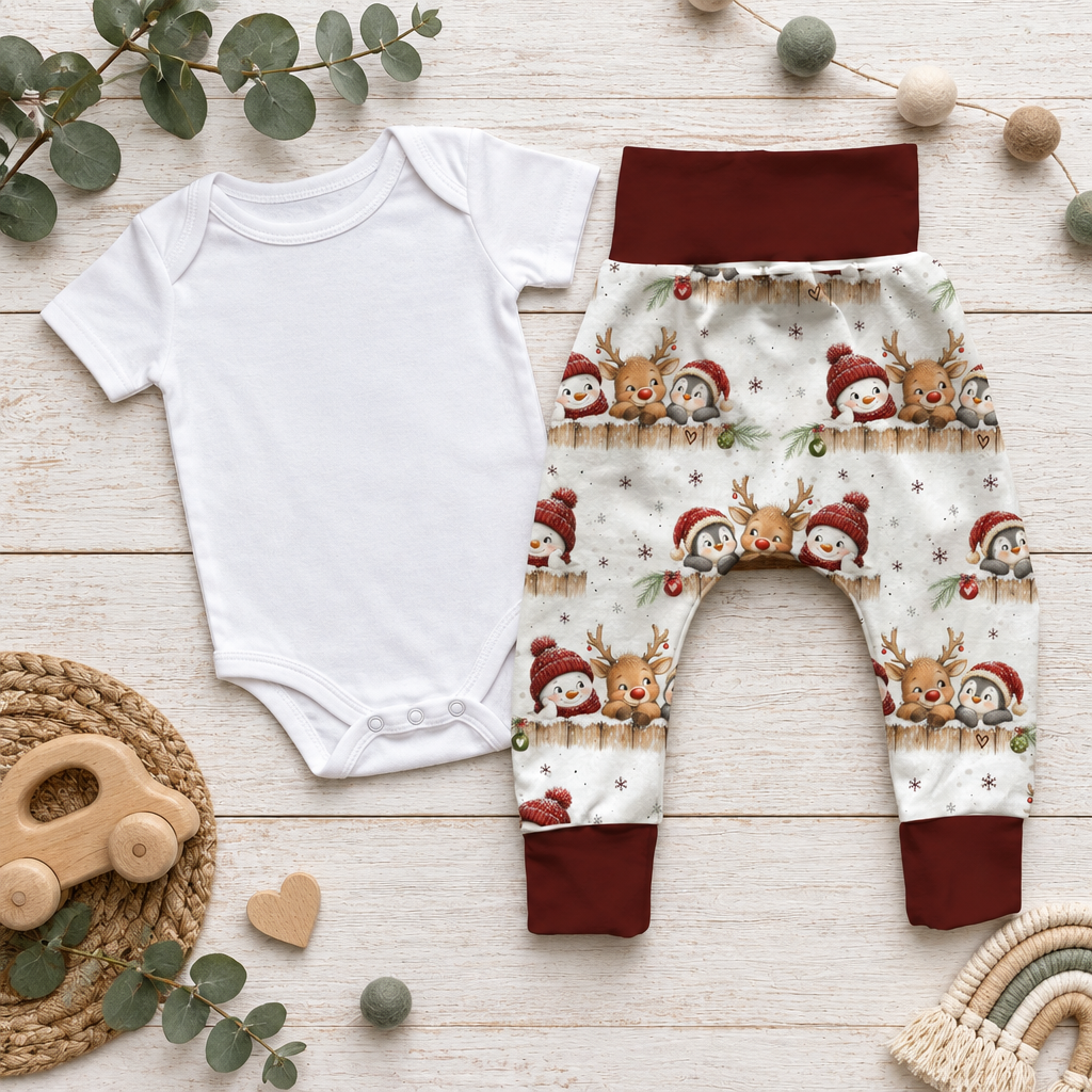 Flatlay Pumphose Rentier & Freunde mit weißem Body