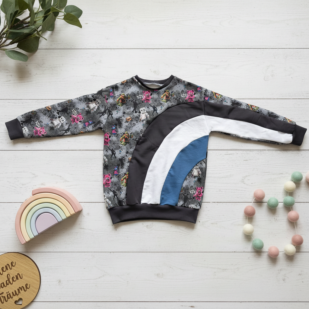 Flatlay Roblox-Sweater – Kleine Faden Träume Stil