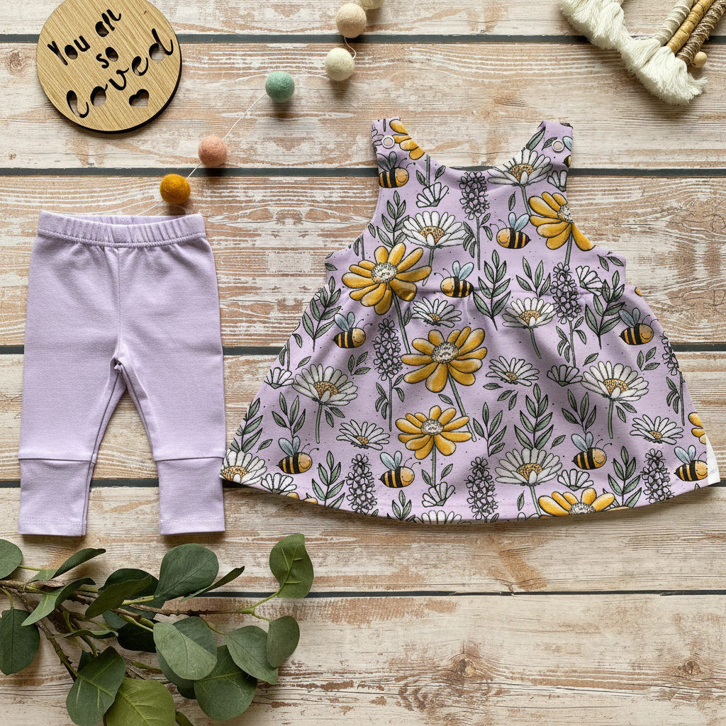 Flatlay Sunny Bees mit Leggins