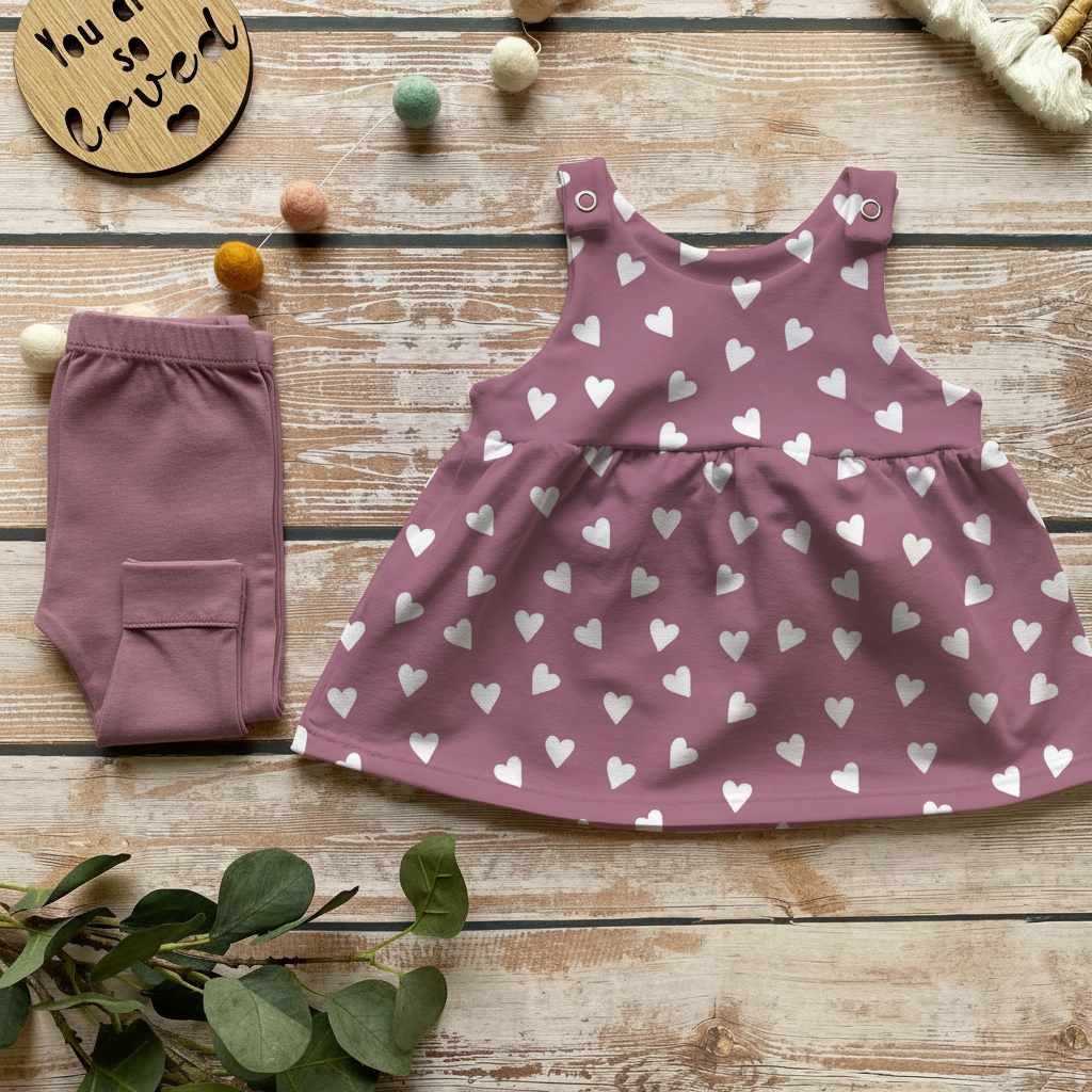 Flatlay Sweet Hearts mit Leggins