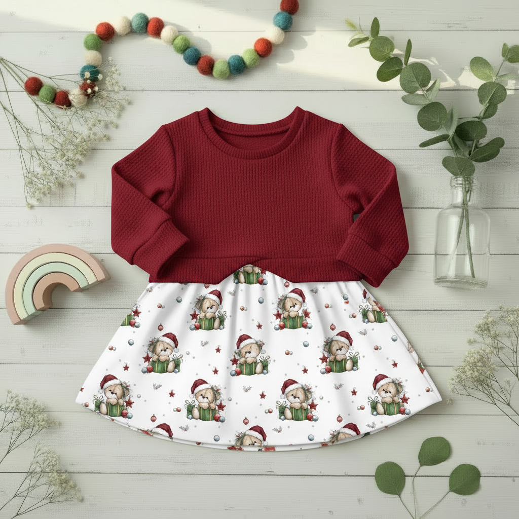 Flatlay Teddy Dunkelrot
