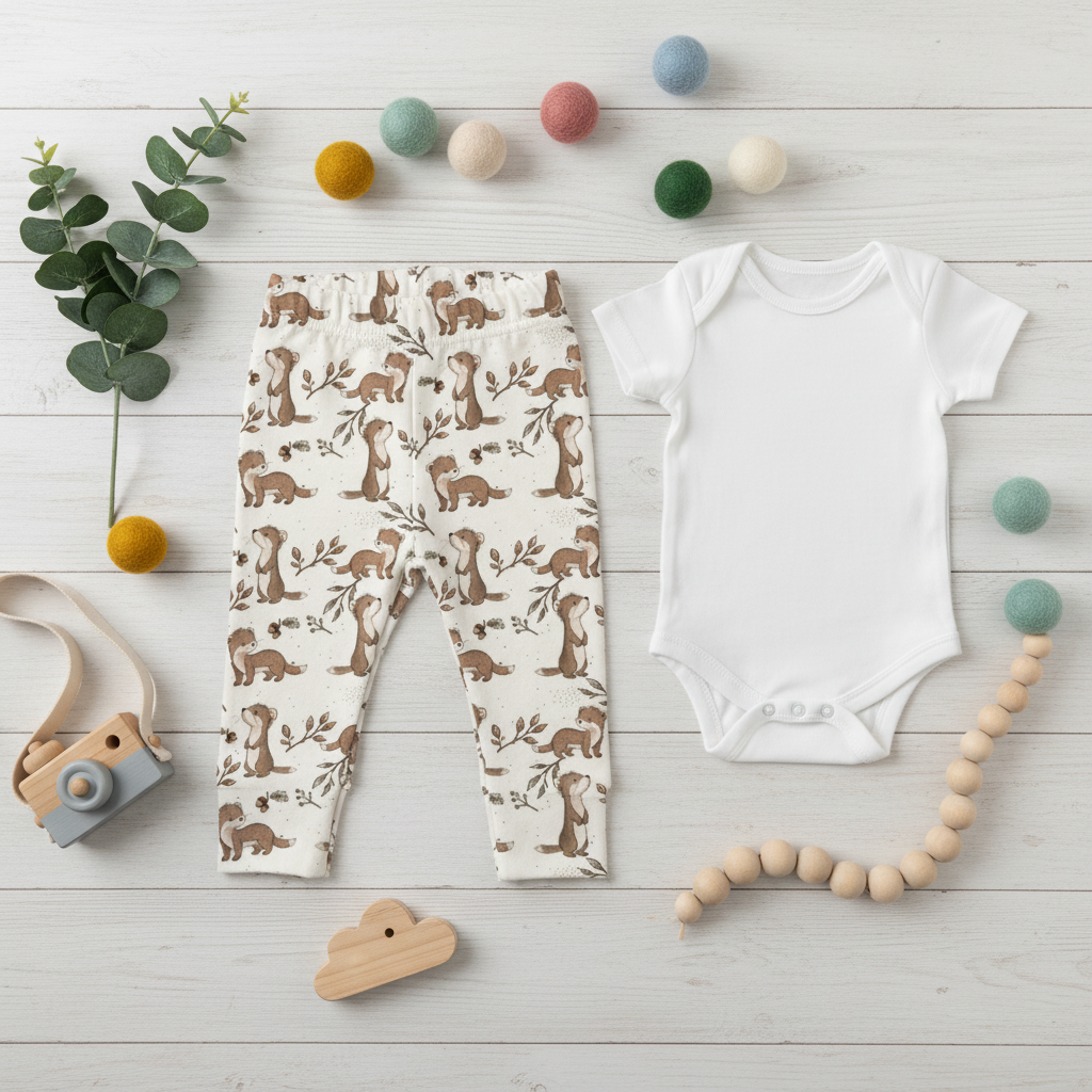 Flatlay Waldotter Leggings mit Body