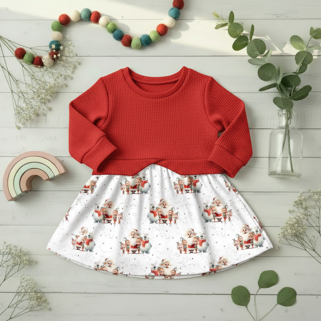 Flatlay Weihnachtsmann Rot