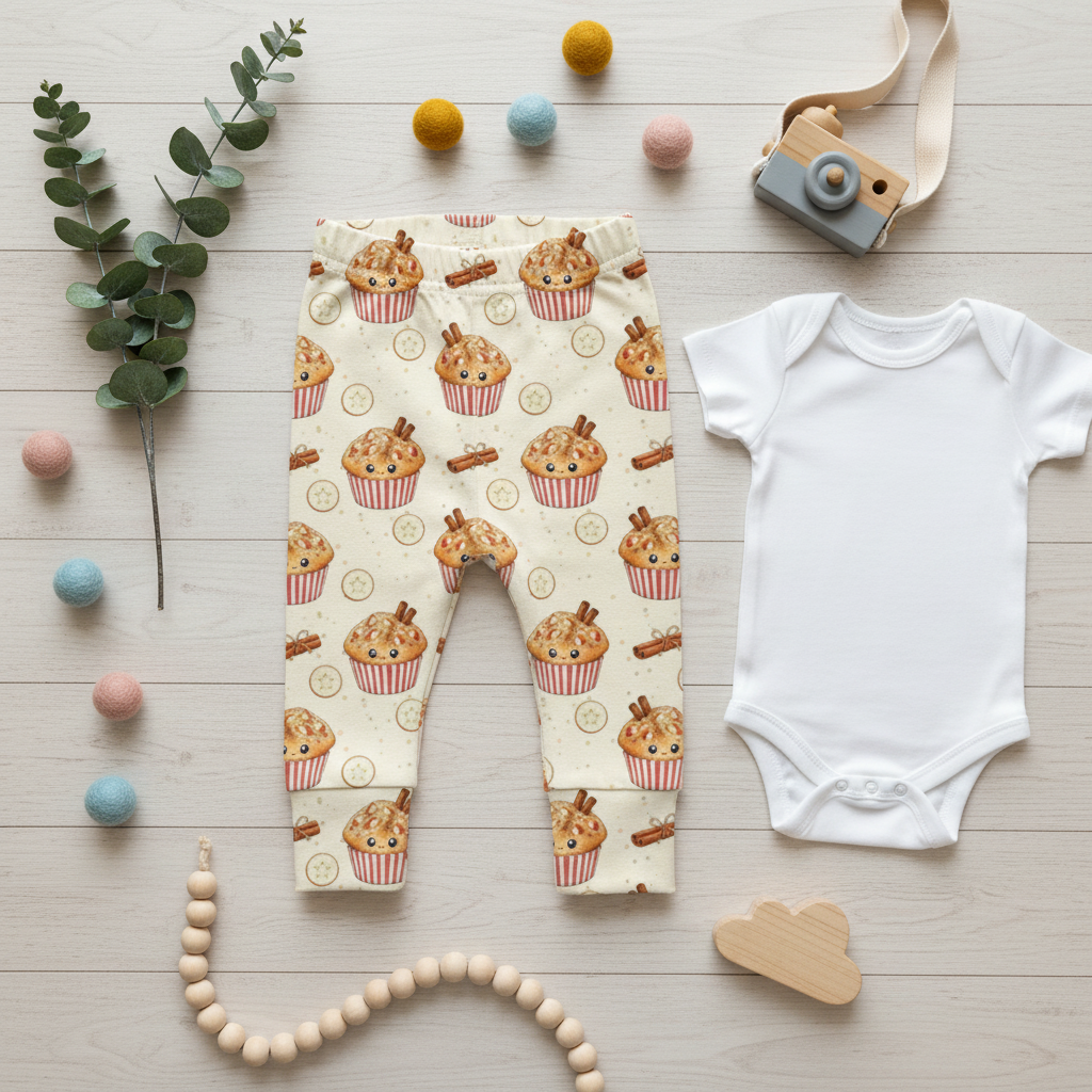 Flatlay Zimtmuffin Leggings mit Body