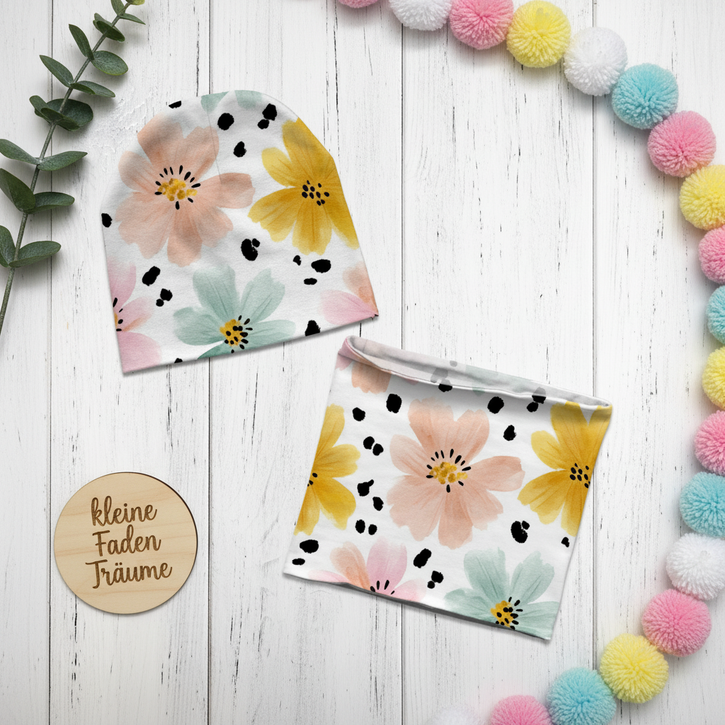 Flower Dots Set Flatlay
