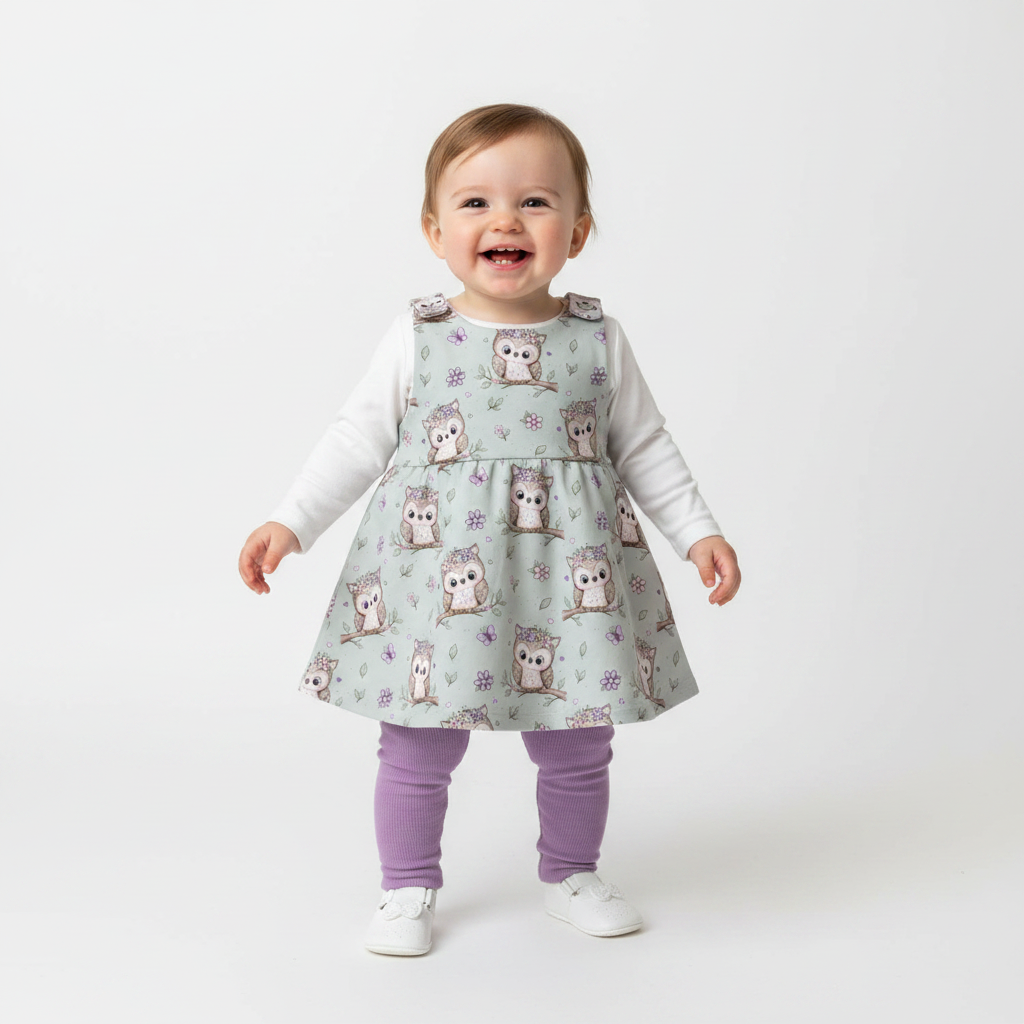 Flower Owl Latzkleid Mädchen