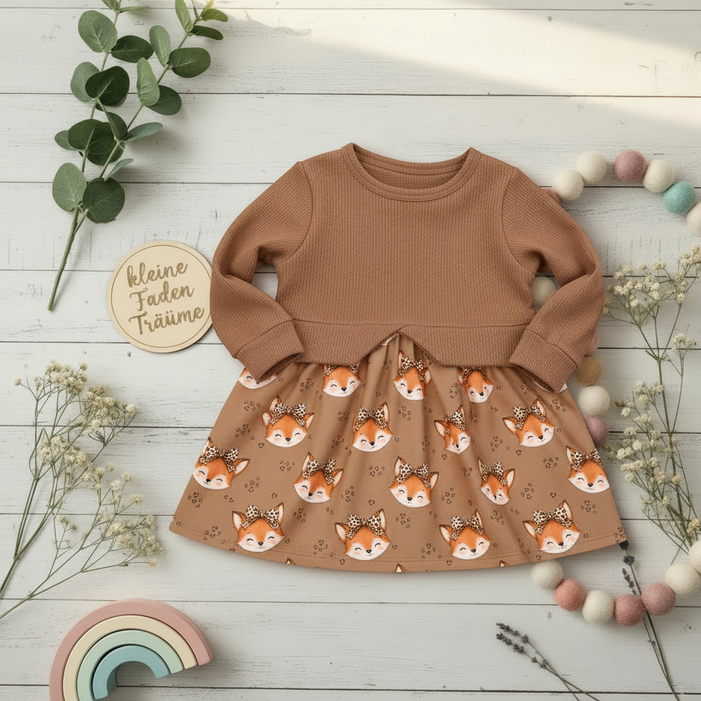 Fuchs Pulloverkleid Flatlay identischer Schnitt