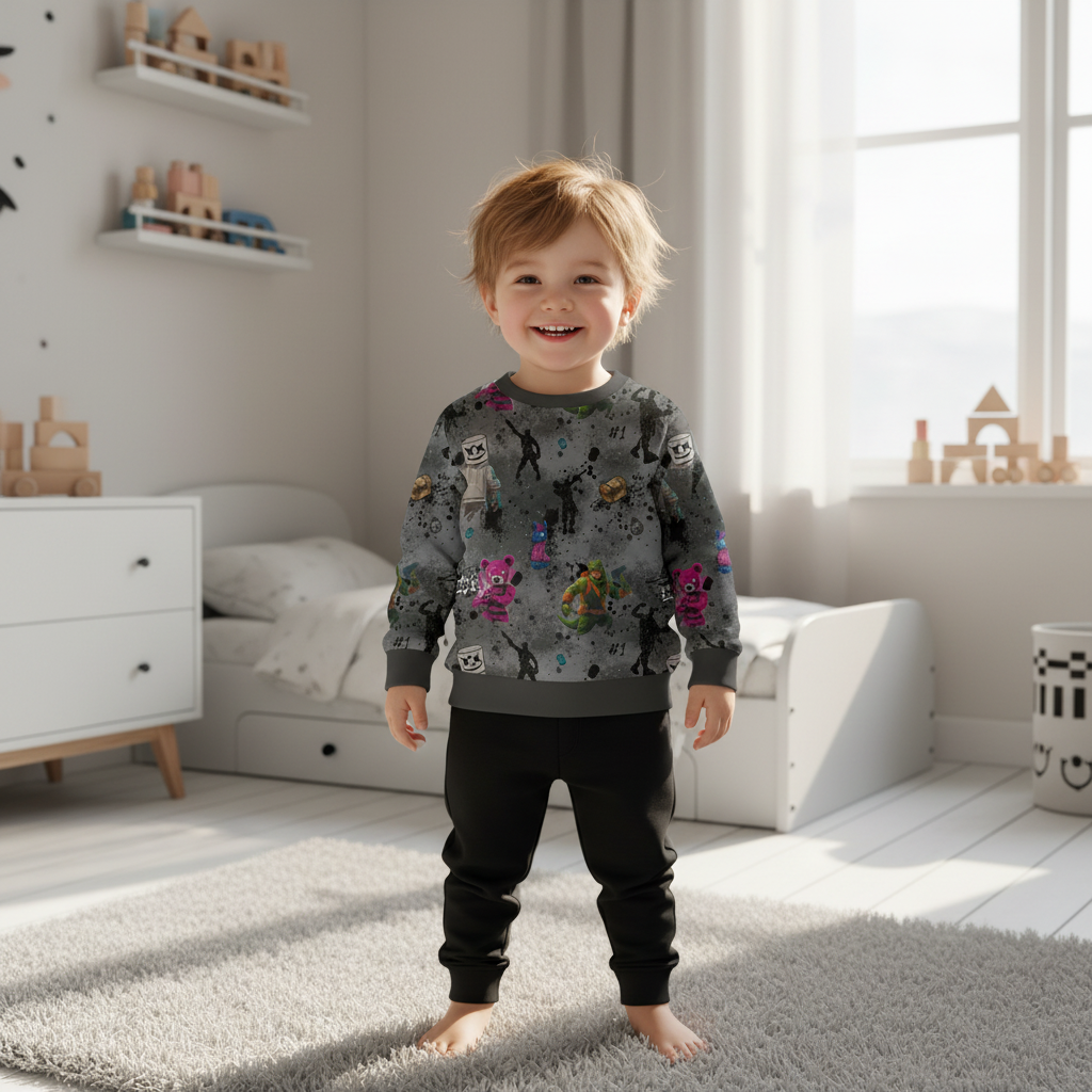 Gaming-Boom-Pullover Junge anthrazit 1:1