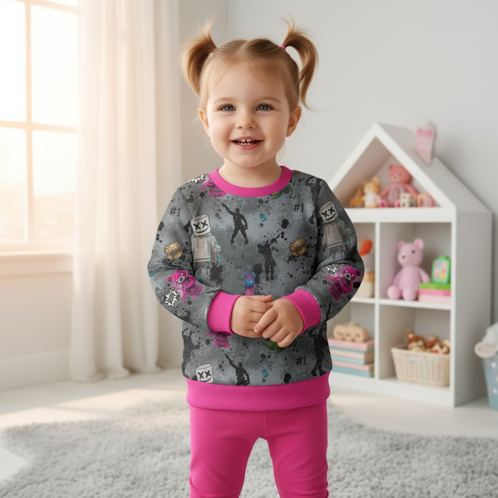 Gaming-Boom-Pullover Mädchen pink 1:1