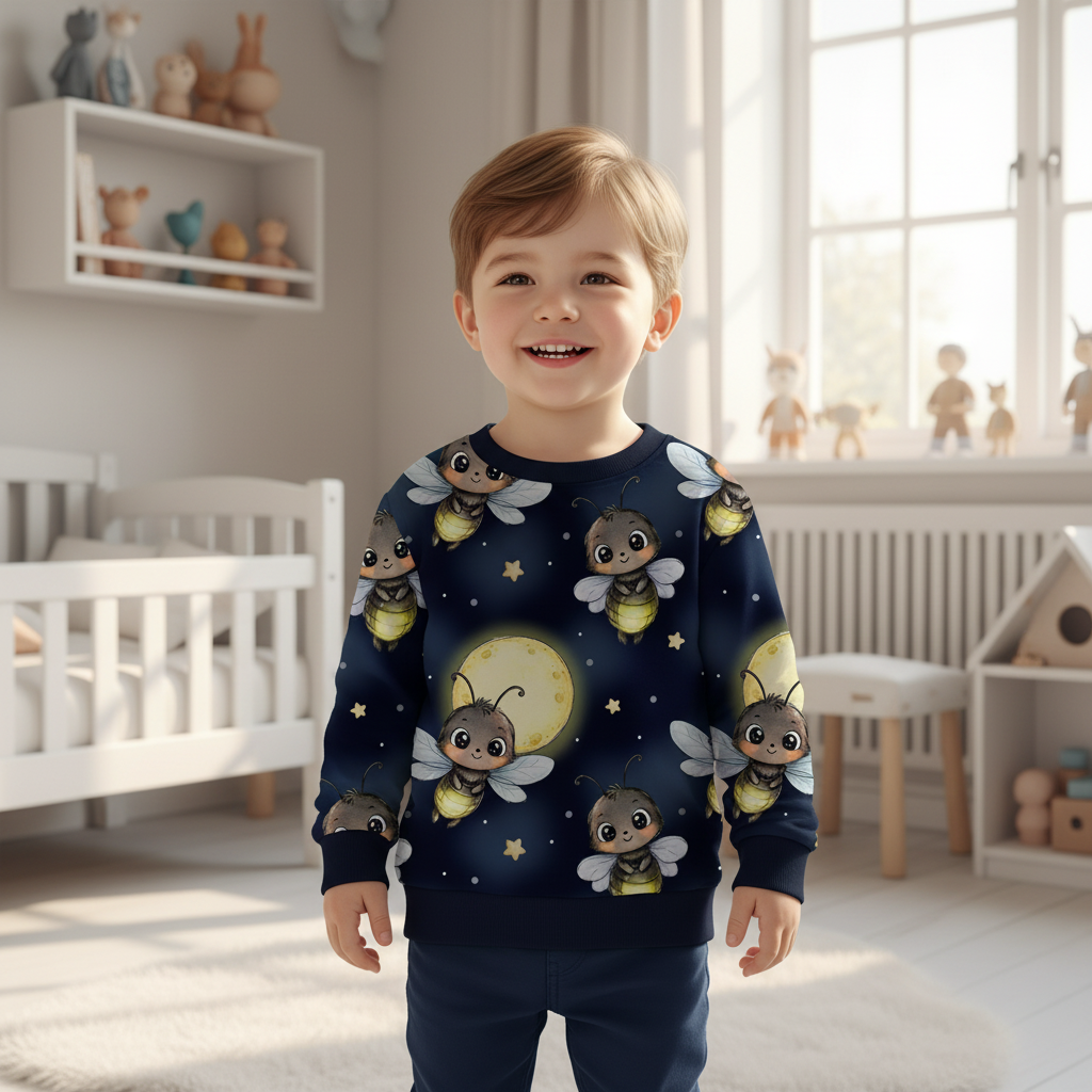 Glühwürmchen-Nacht-Pullover Junge navy 1:1