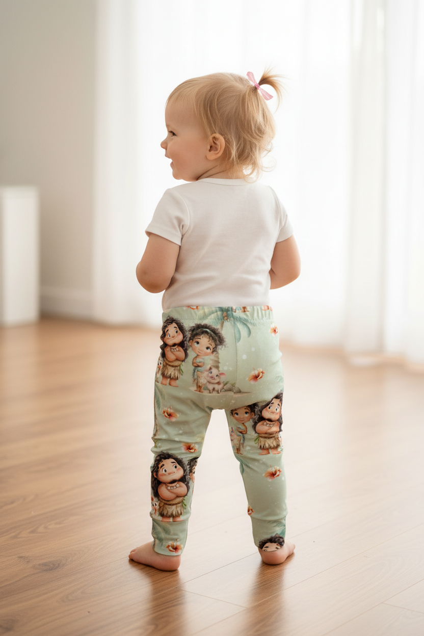 Hawaii Leggings Baby von hinten ohne Bündchen