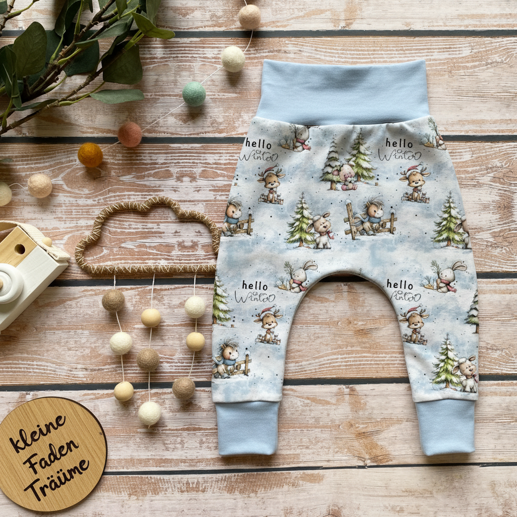 Hello Winter Eisblau Flatlay