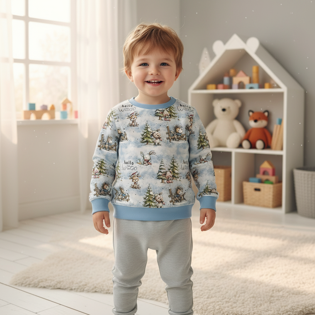 Hello-Winter-Pullover Junge eisblau 1:1