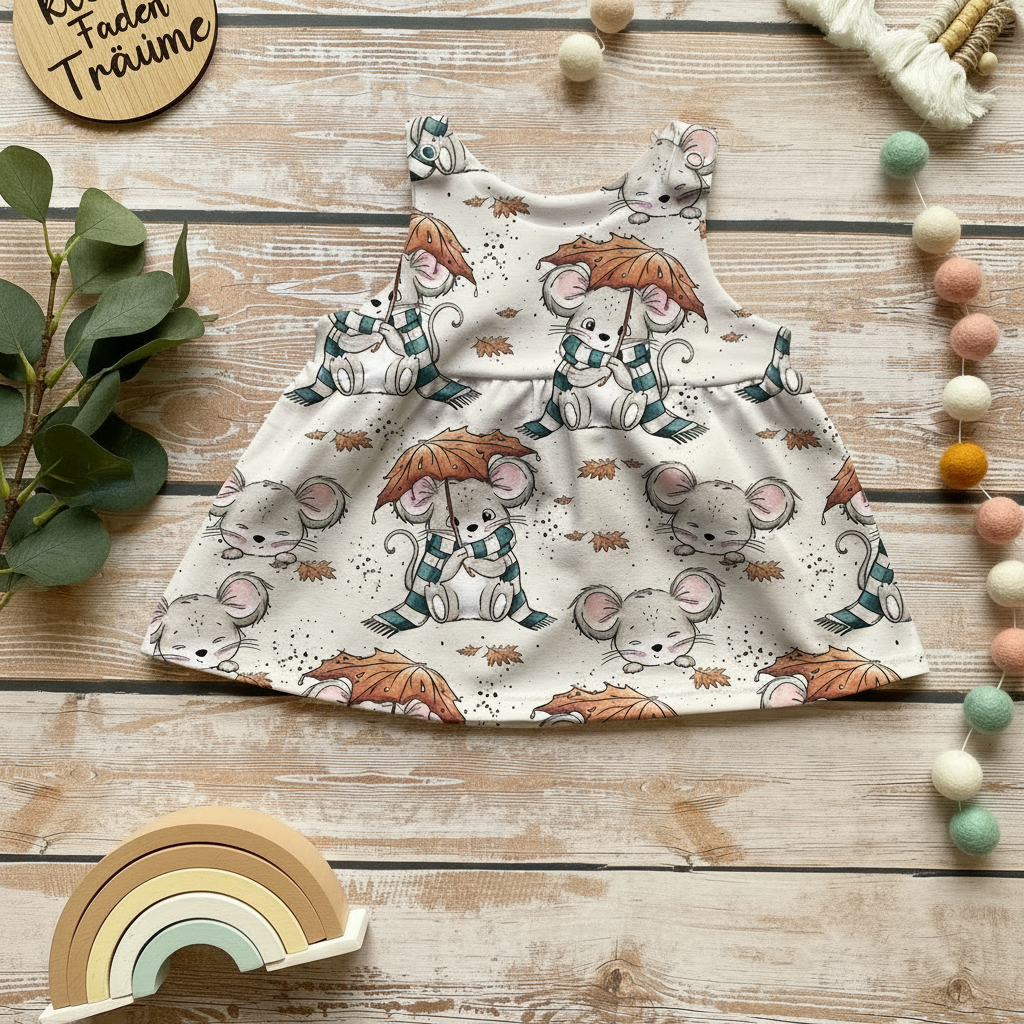 Herbstmaus Latzkleid Flatlay 1:1