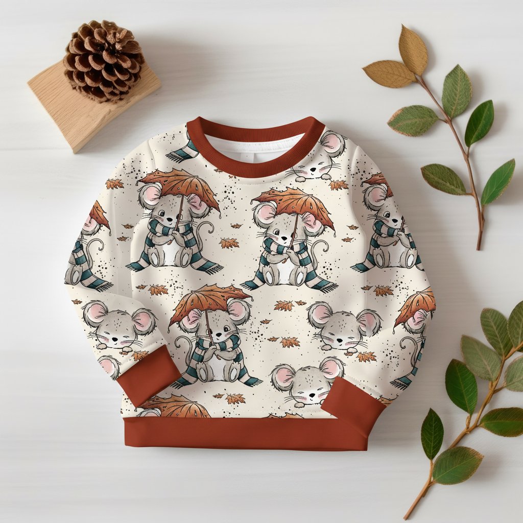 Herbstmaus Pullover Flatlay