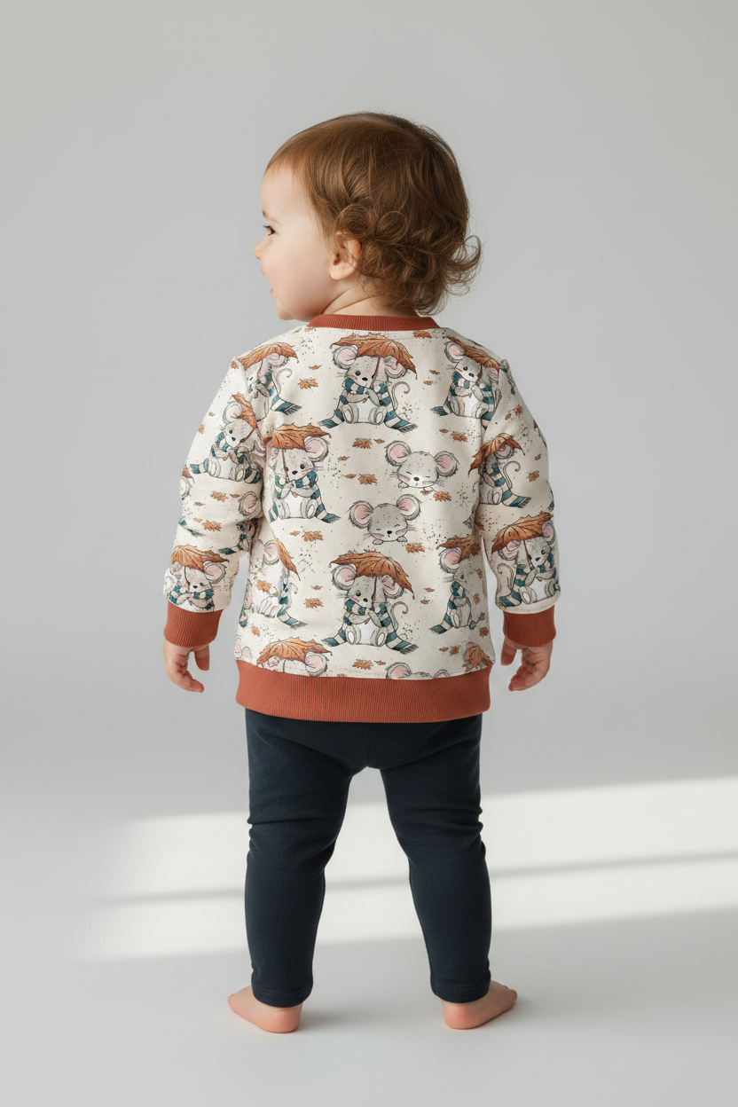 Herbstmaus Pullover von hinten