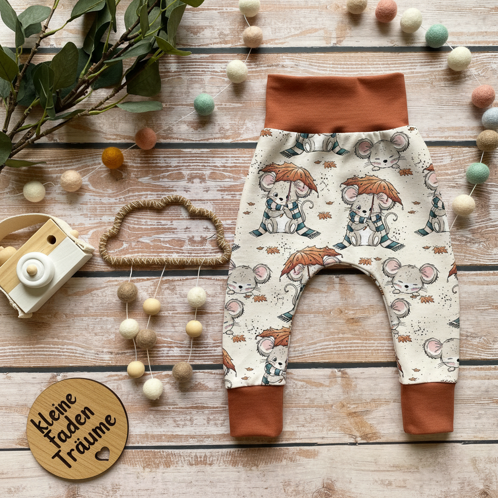 Herbstmaus Pumphose Flatlay
