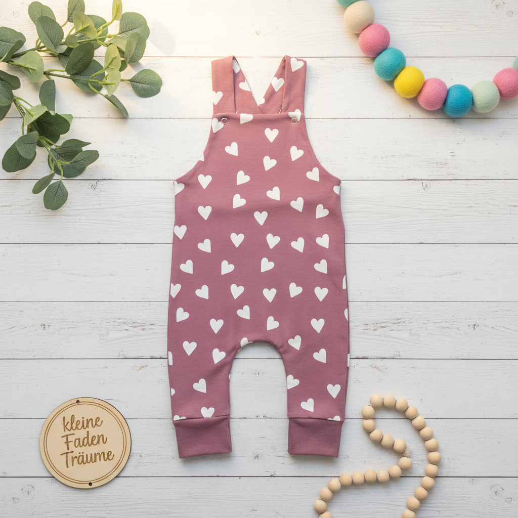 Herzchen Latzhose Flatlay